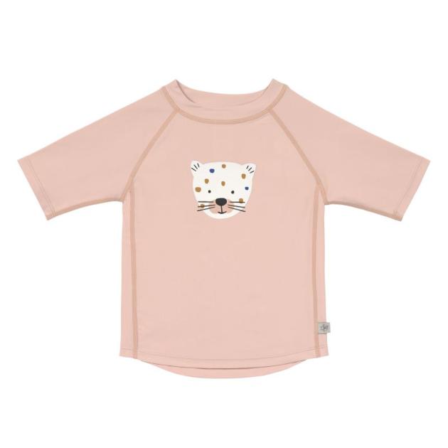 LAS LSF Short Sleeve Rashguard Leopard pink, 13-18 months