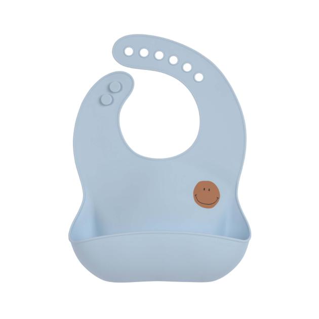 LAS Silicone Bib Happy Rascals Smile sky blue