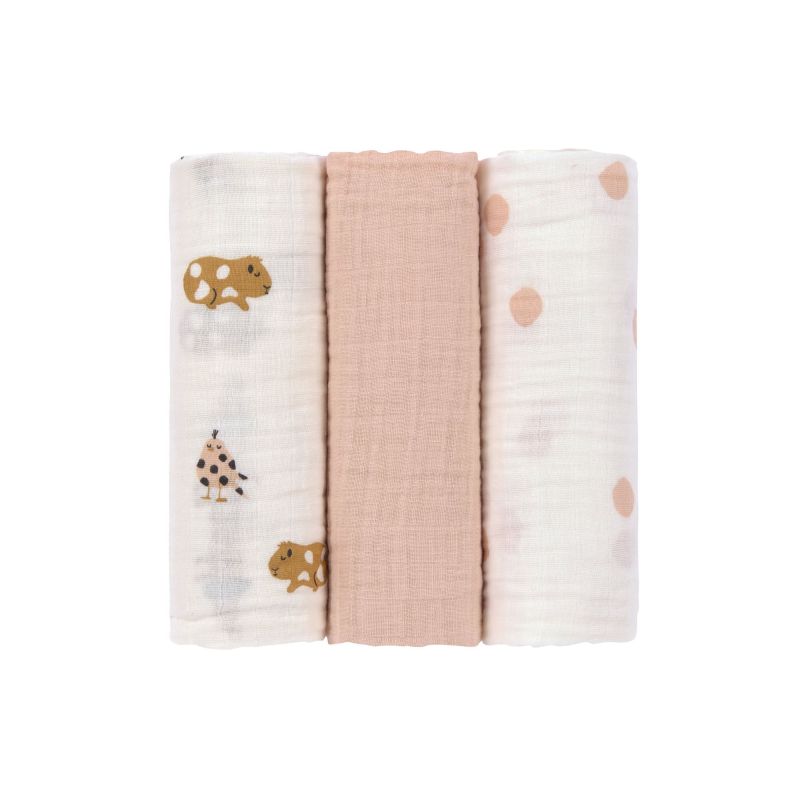 LAS Swaddle & Burp Blanket L Little Mateys spicy orange