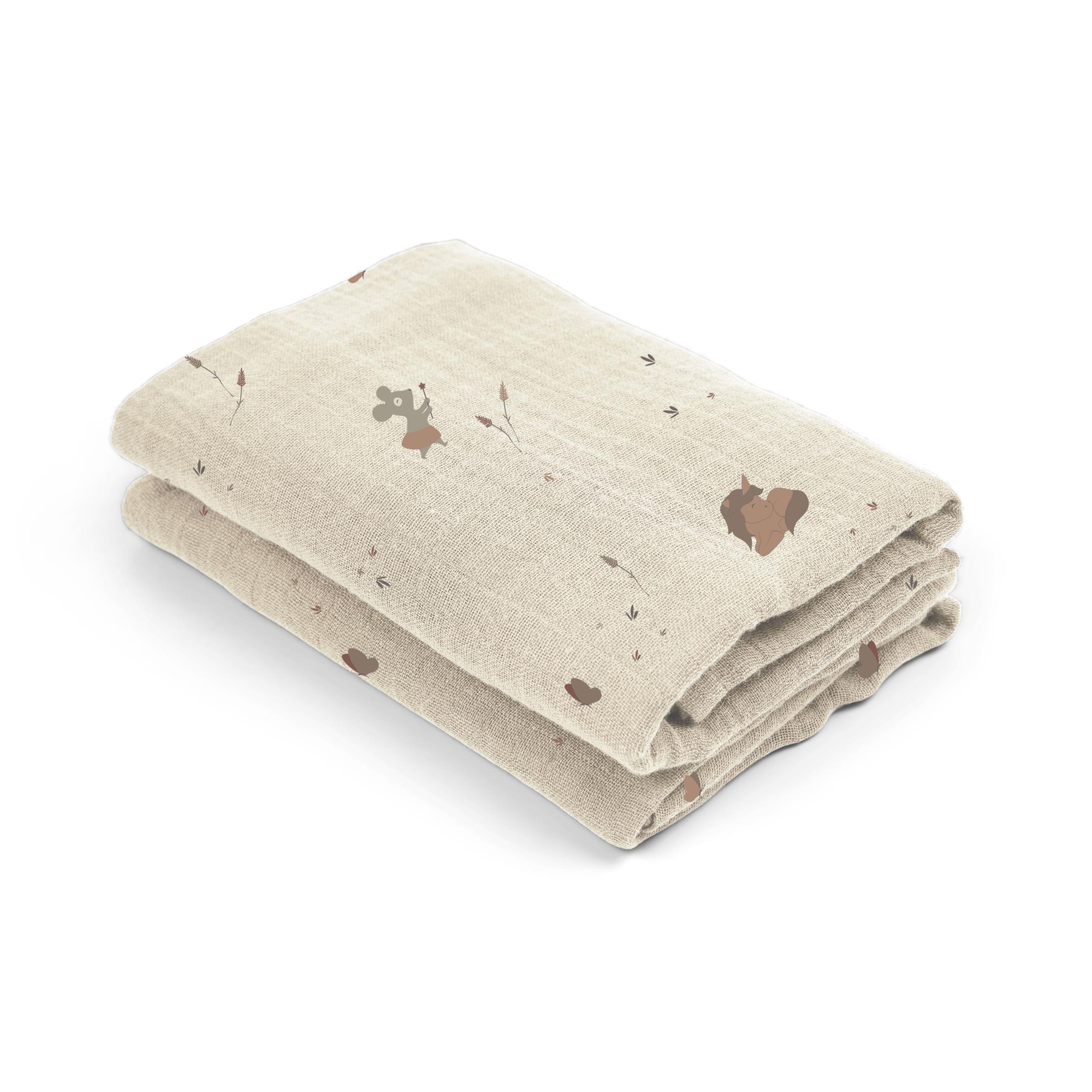 NUU Lou muslin cloth 2-pack Cream unicorn