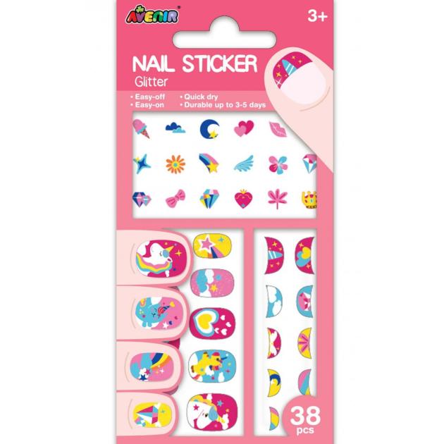 NAIL STICKER-UNICORN - GLITTER 38PCS