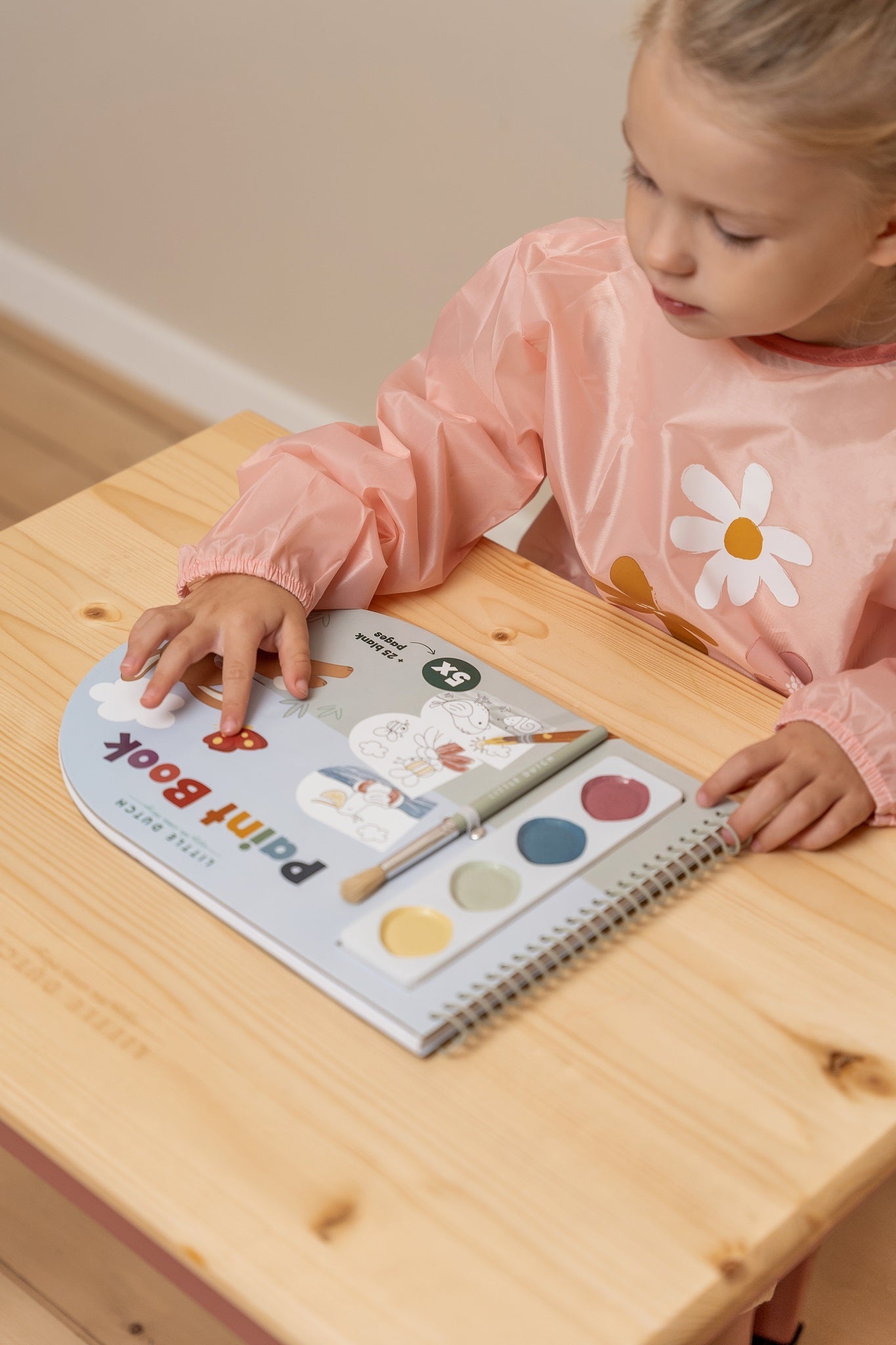 LITTLE DUTCH. Μπλουζάκι-Ποδιά ζωγραφικής Little Pink Flowers - Image 6