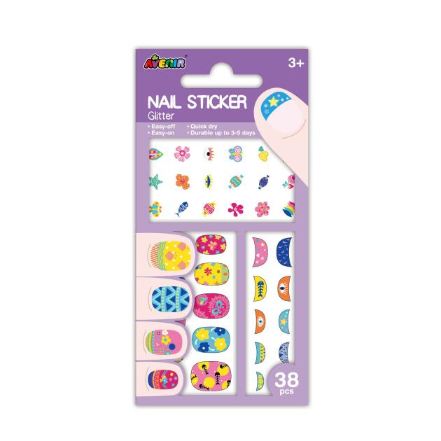 NAIL STICKER-FLOWER - GLITTER 38PCS