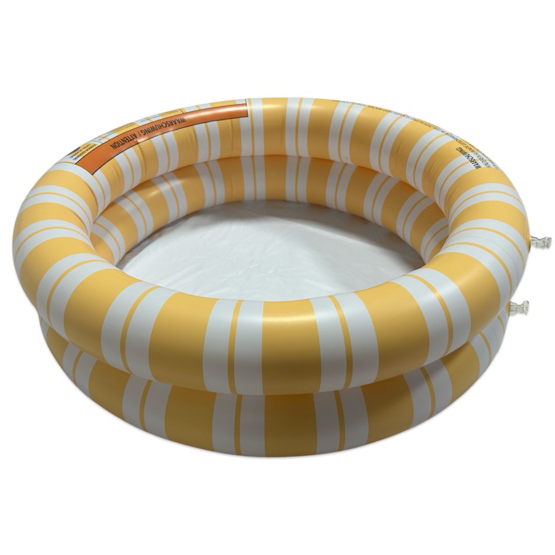 Swim Essentials: Φουσκωτή πισίνα Ø60εκ. με δύο αεροθαλάμους για μωρά από 1 έτους - "Orange striped"
