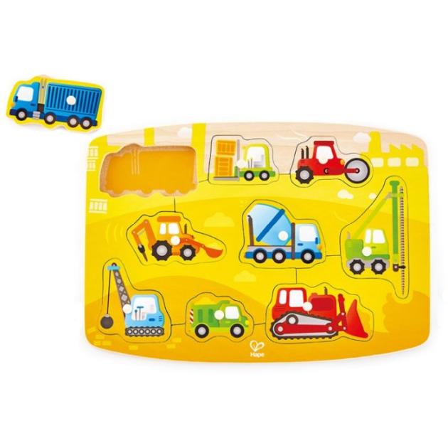 HAPE HAPPY PUZZLES ΞΥΛ.ΠΑΖΛ ΟΧΗΜΑΤΑ CONSTRUCTION PEG