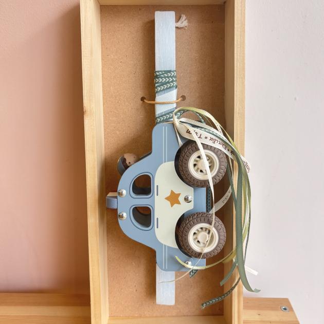 Πασχαλινή λαμπάδα Ξύλινο περιπολικό Little Dutch