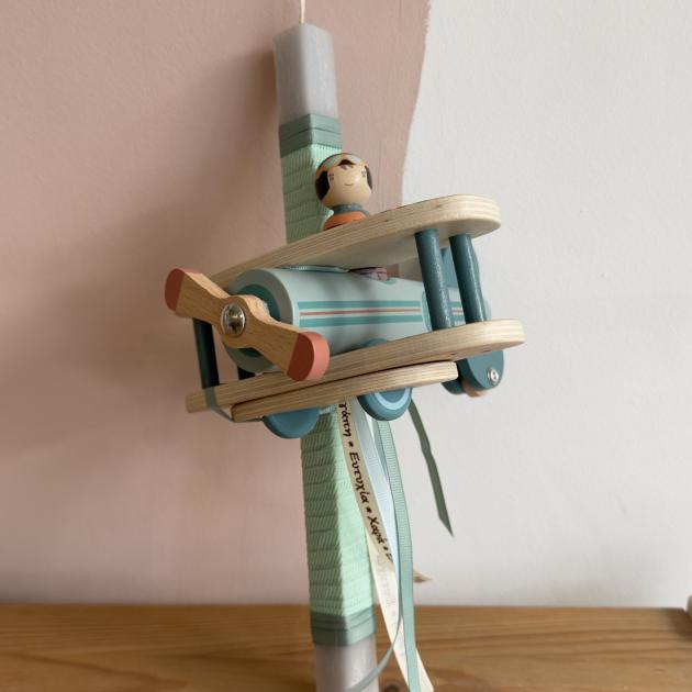 Πασχαλινή λαμπάδα Ξύλινο παιχνίδι αεροπλανάκι Little Dutch